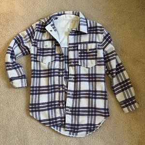 Joie XS Flannel Shacket *Jacket/Shirt* Warm, Oversized, Cozy| Snap Closure | EUC